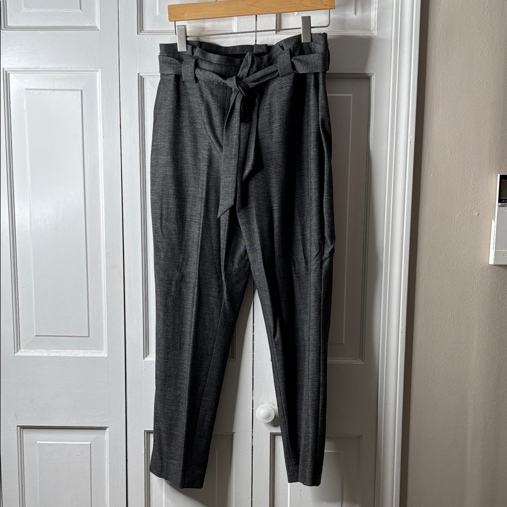 Express Women's Paperbag Waist Trousers - Charcoal sz 12R